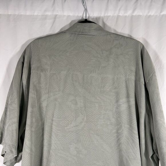 Banana Cabana Silk Hawaiian Shirt Men's XXL Green Floral Button Up Short Sleeve - Picture 8 of 10
